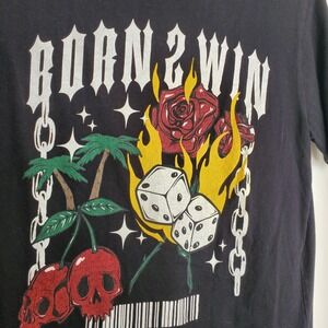 Taco Tuesday Born 2 Win Graphic Tee Medium Black Streetwear Shirt